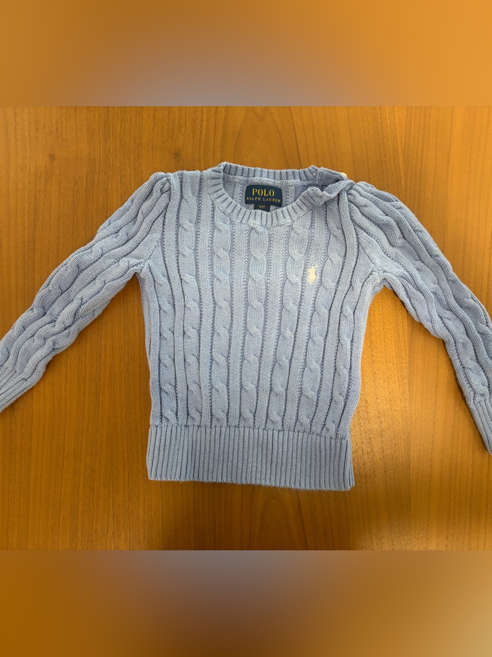 Polo by Ralph Lauren Baby Blue Cable-Knit Sweater